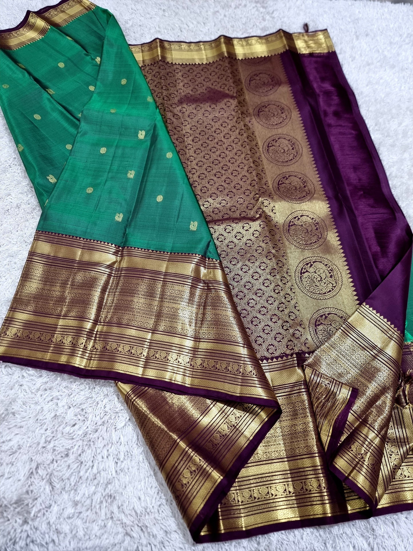 Chaitali | Kanchipuram Pure Silk Sea green Saree