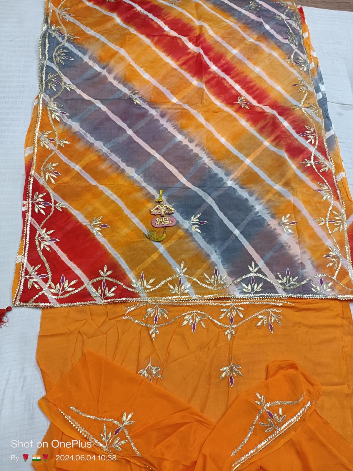 Savitri | Pure Chinon Fabric Malti Lahriya Hand-Dyed Saree