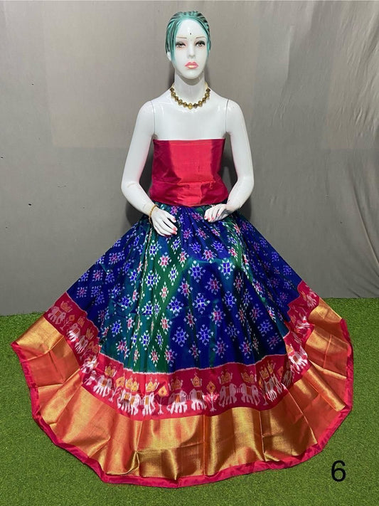 Arya | Ikkat kanchi border silk lehenga