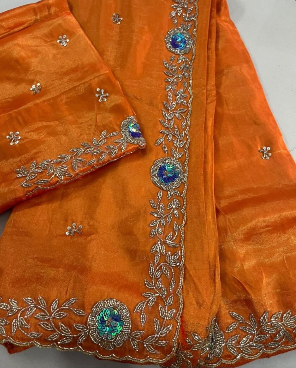 Cushanta | Cutdana Work on Tissue Saree