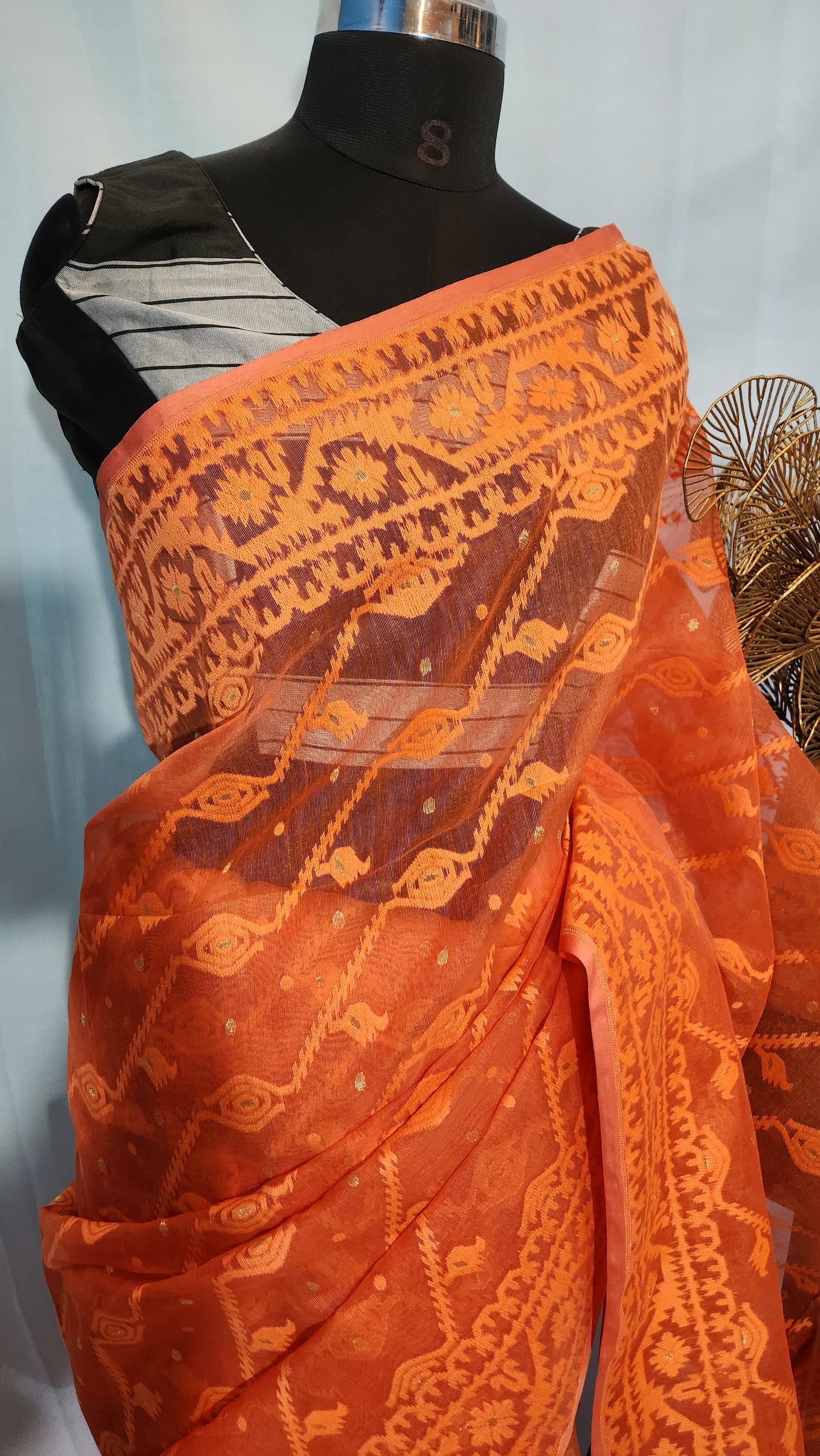 Ashley| Cotton silk dhakai saree
