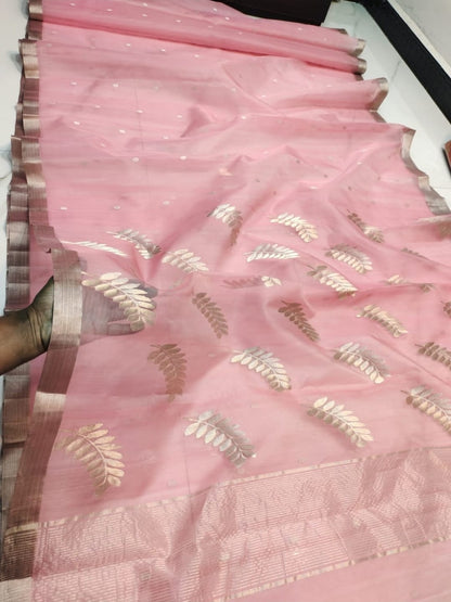 Gulab | blush pink katan silk chanderi saree