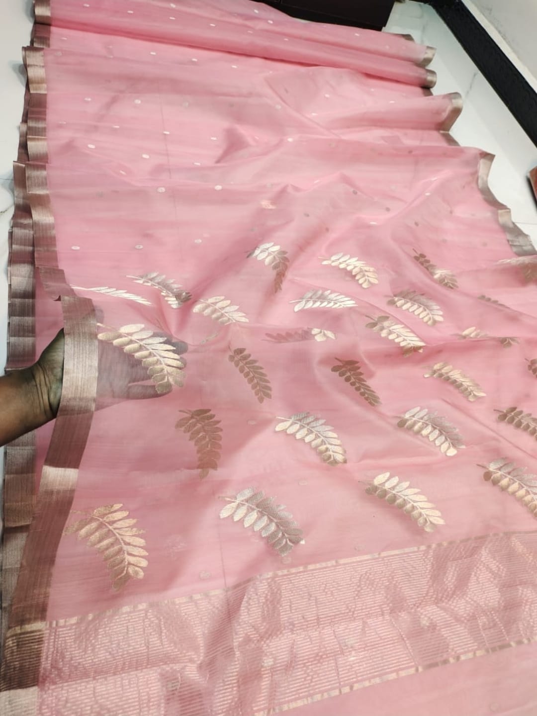 Gulab | blush pink katan silk chanderi saree
