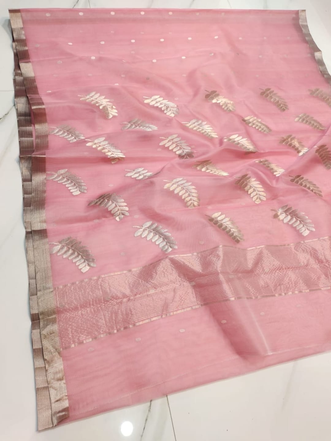 Gulab | blush pink katan silk chanderi saree