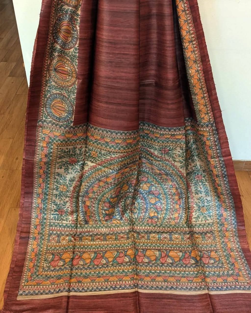 Madhura | Madubani on Gheecha Tussar Silk