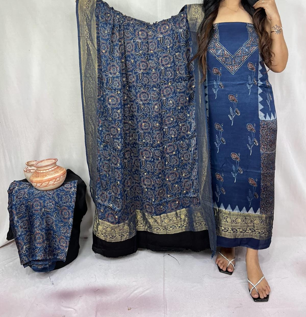 Abhijat | Ajrakh fabric set