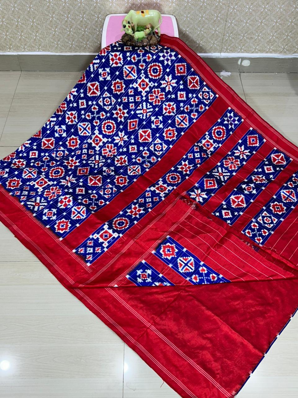 Trinetra | Pure silk Telia Rumal Saree