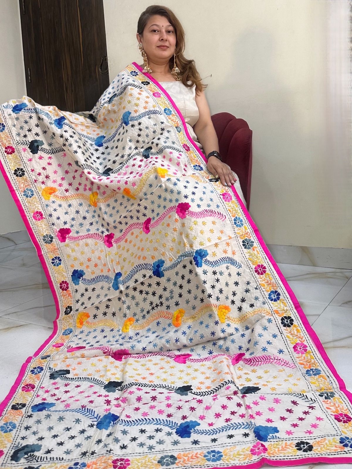 Meena | Phulkari on cotton silk