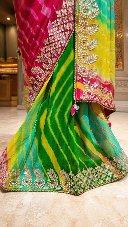 Aneesha | Gota patti & Lehariya work on Georgette