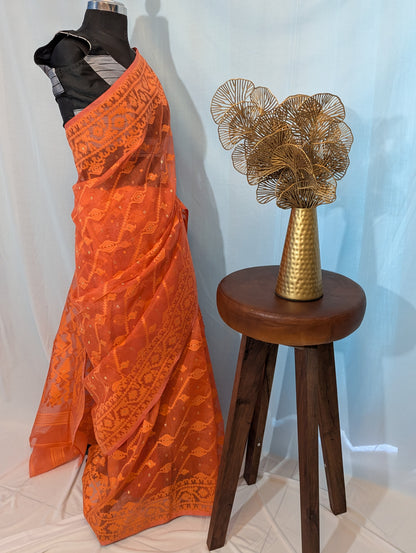Ashley| Cotton silk dhakai saree