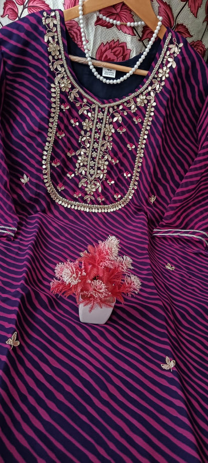 Liasa | Lehriya Gotapatti Kurta