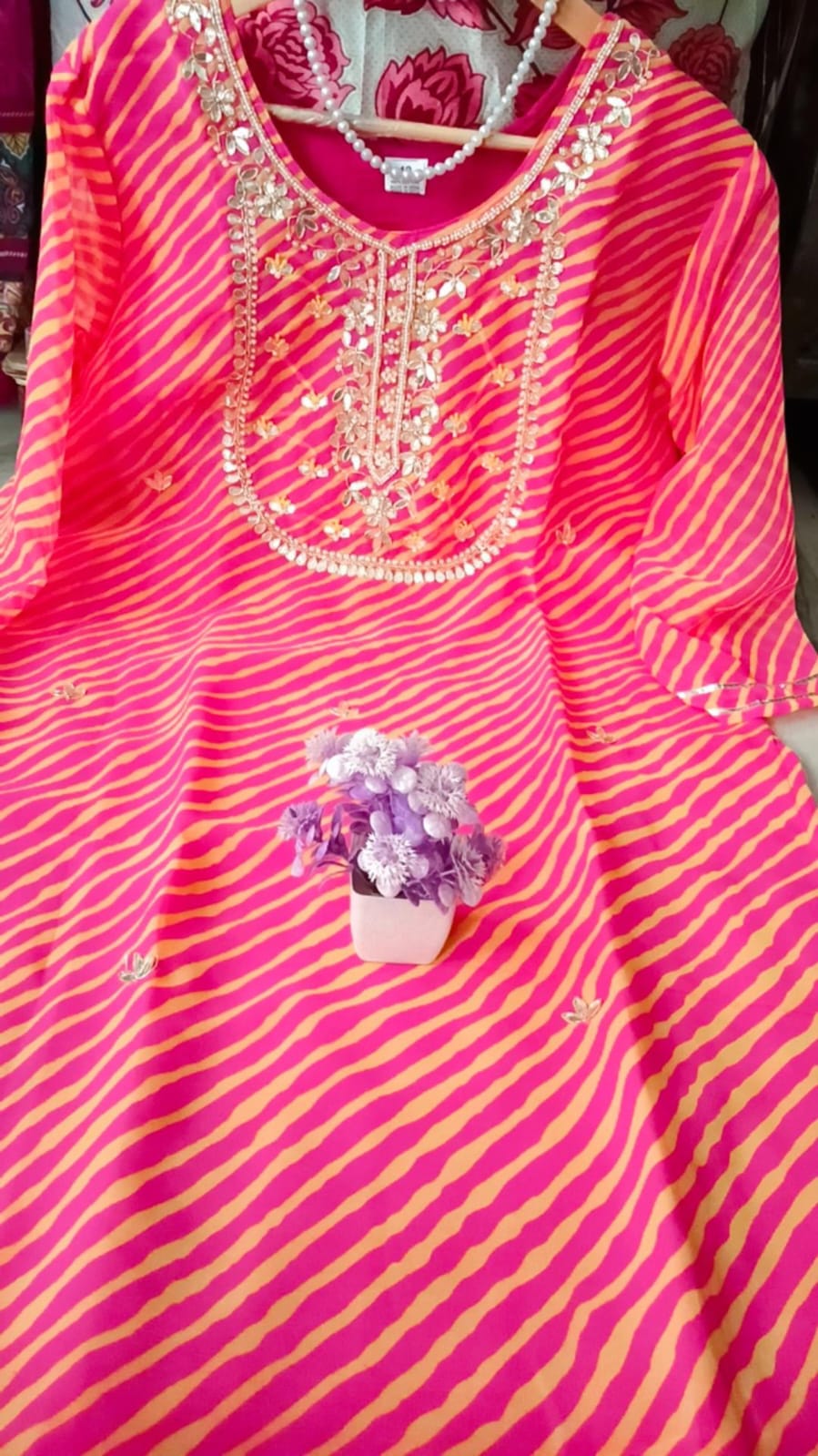 Lidana | Lehriya Gotapatti Kurta