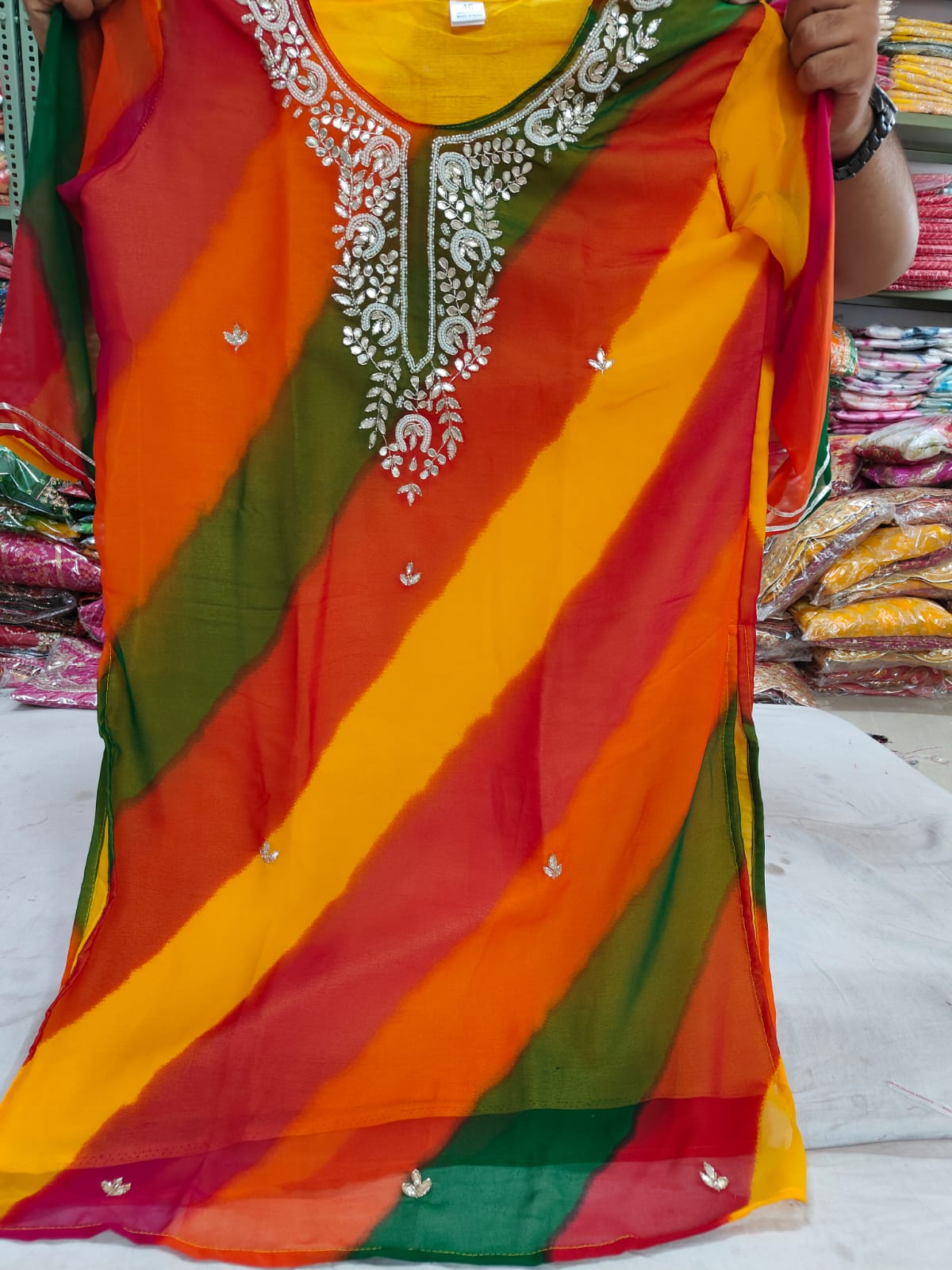 Lekana | Lehriya Gotapatti Kurta