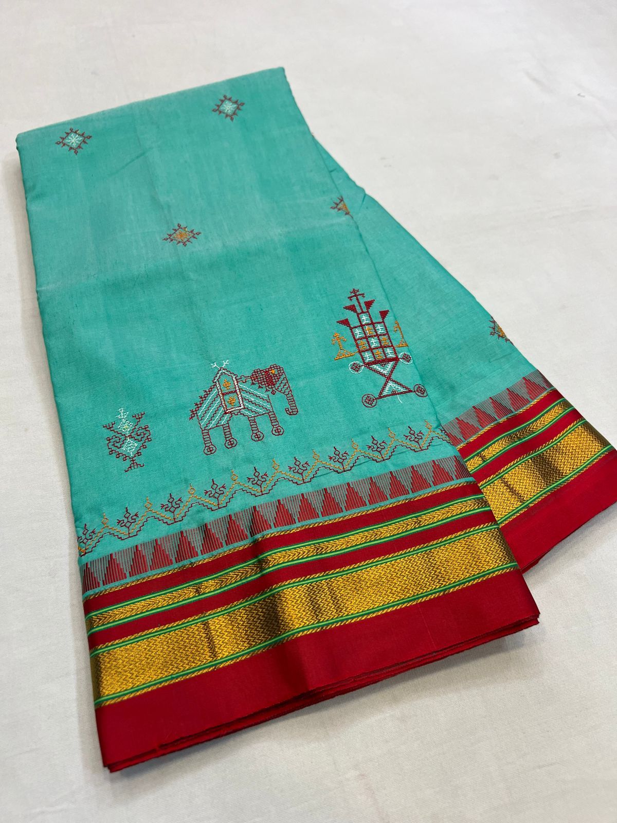 Baghyawati | Kasuti work Ilkal saree