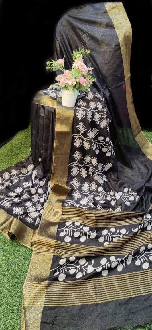 Jalsa | JAYSHREE SILK SAREE WITH BEAUTIFUL SCREEN PRINT