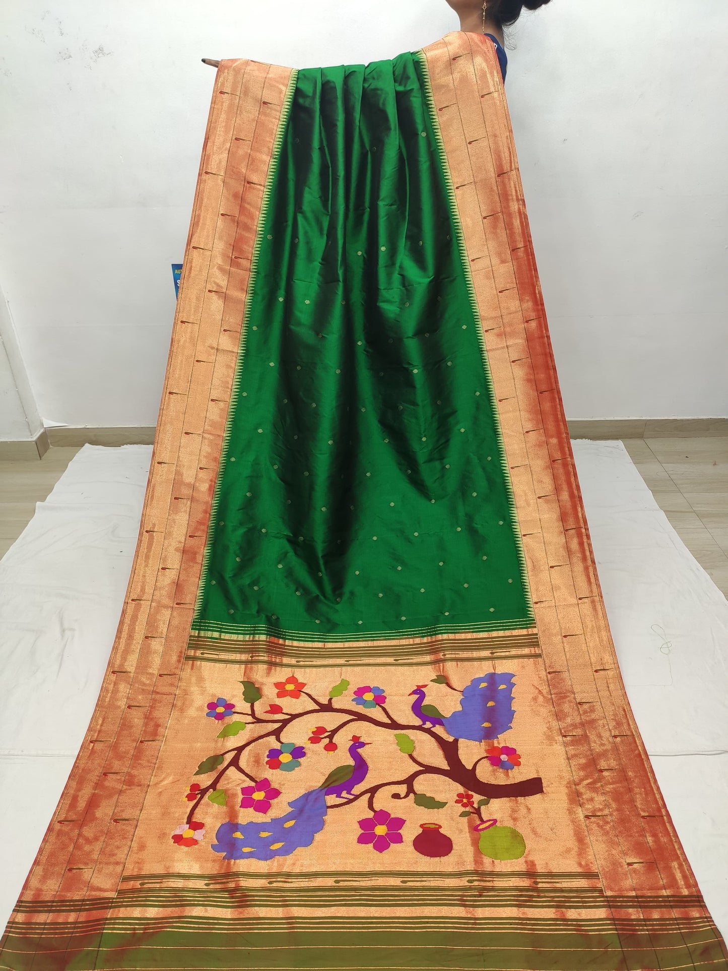 Neetu | 3 Muniya(reel) Brocade Pallu Paithani Saree