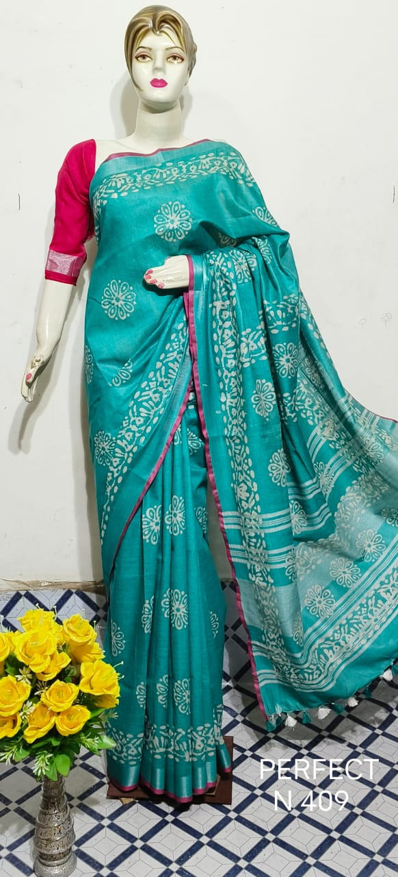 Vasudha | Pure Linen Batik Sarees