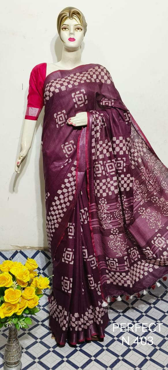 Wakeeta | Pure Linen Batik Sarees