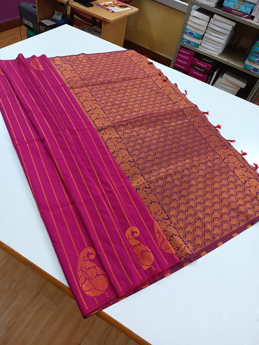 Surya | Soft Silk Saree with Zari Lines