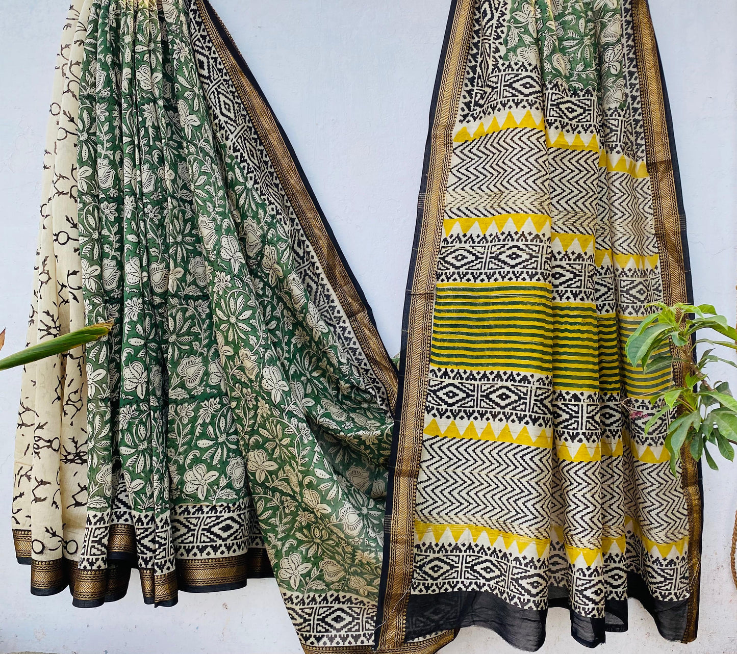 Asha | Block printed Maheshwari Silk Saree