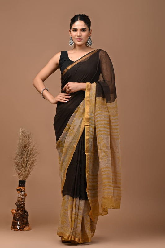 Manorama | Kota Doriya Saree with Bagru Prints