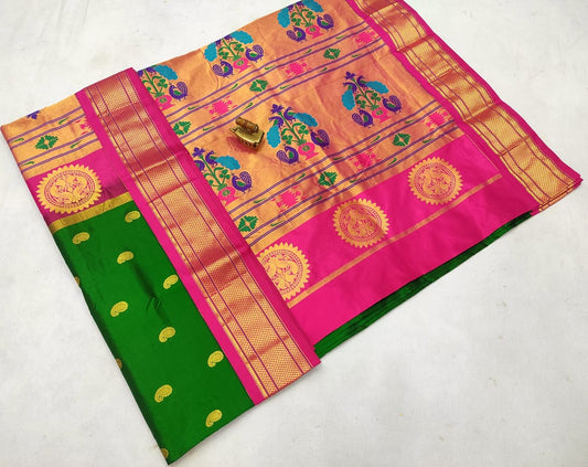 Anjana | Powerloom Kadiyal Paithani Silk Saree