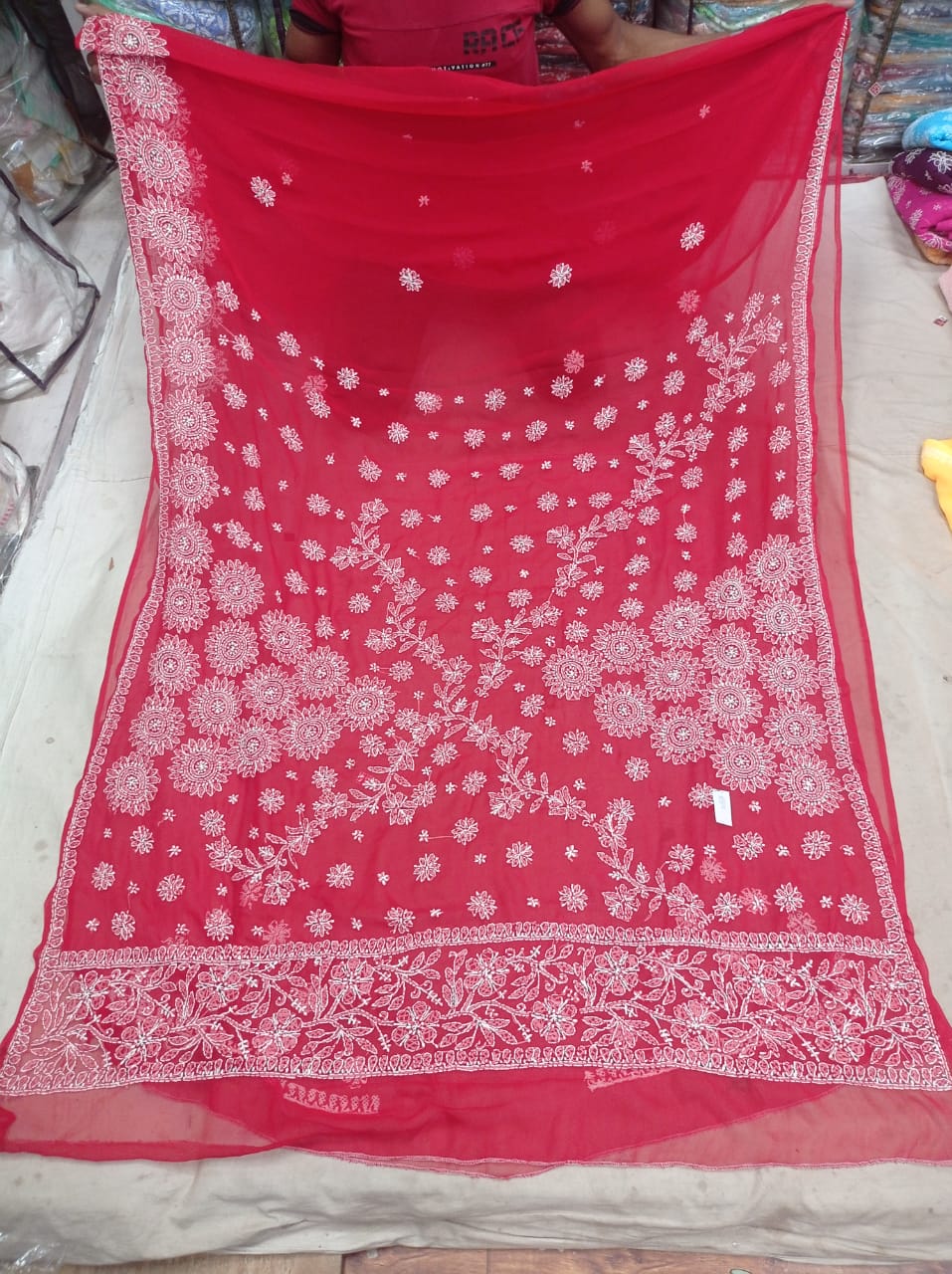 Arunima | Georgette surya chikankari saree