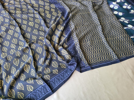 Adya | Blockprinted vanaspati ajrakh sarees