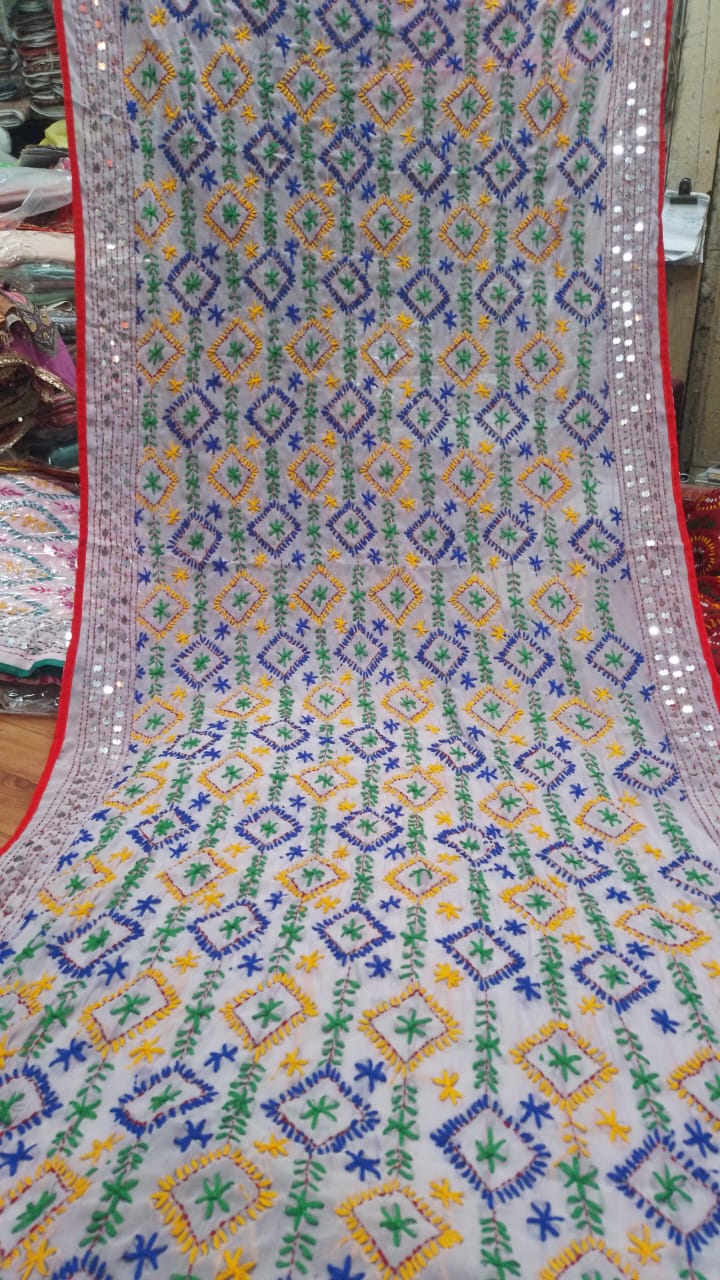 Arya | Phulkari dupattas on chanderi