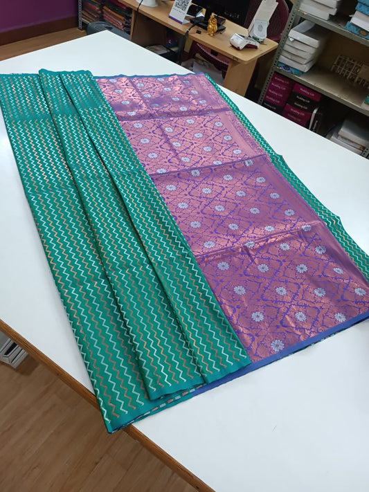 Aashvi | Soft Silk Saree with Zari Lines