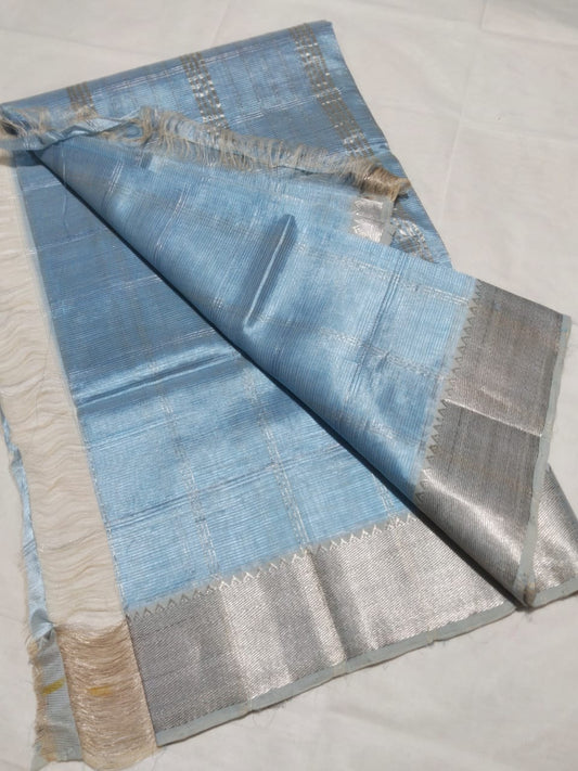 Pahal | Pure handloom Mangalagiri pattu by cotton jari chex sarees with running blouse