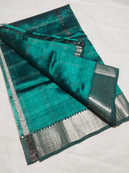 Oni | Pure handloom Mangalagiri pattu by cotton jari chex sarees with running blouse