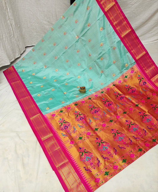 Divya | Powerloom Kadiyal Paithani Silk Saree