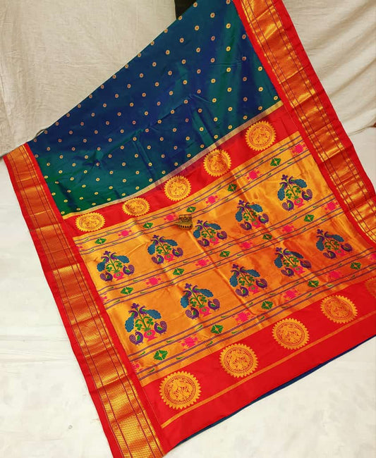 Ananya | Powerloom Kadiyal Paithani Silk Saree