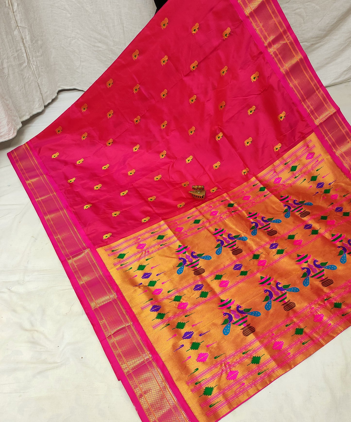 Gauri | Powerloom Kadiyal Paithani Silk Saree