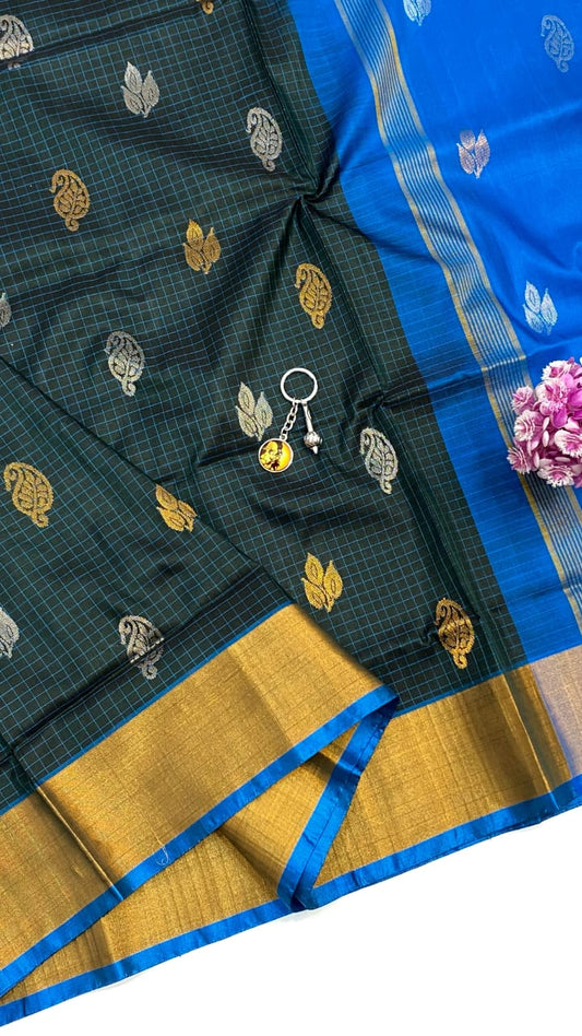 Osha | UPPADA CHECKS WITH TOPI BUTTA SAREES