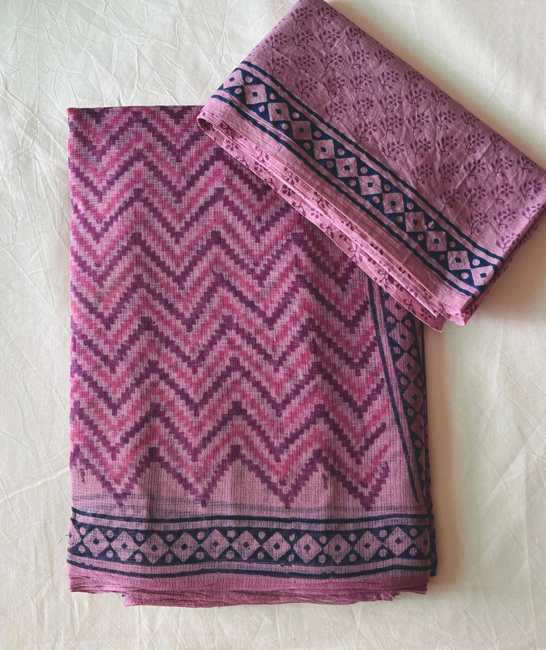 Parekh  | block printed by hand on Kota Doria cotton sarees