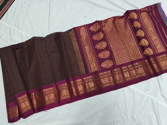 GADWAL HANDLOOM SICO CHECK SAREE