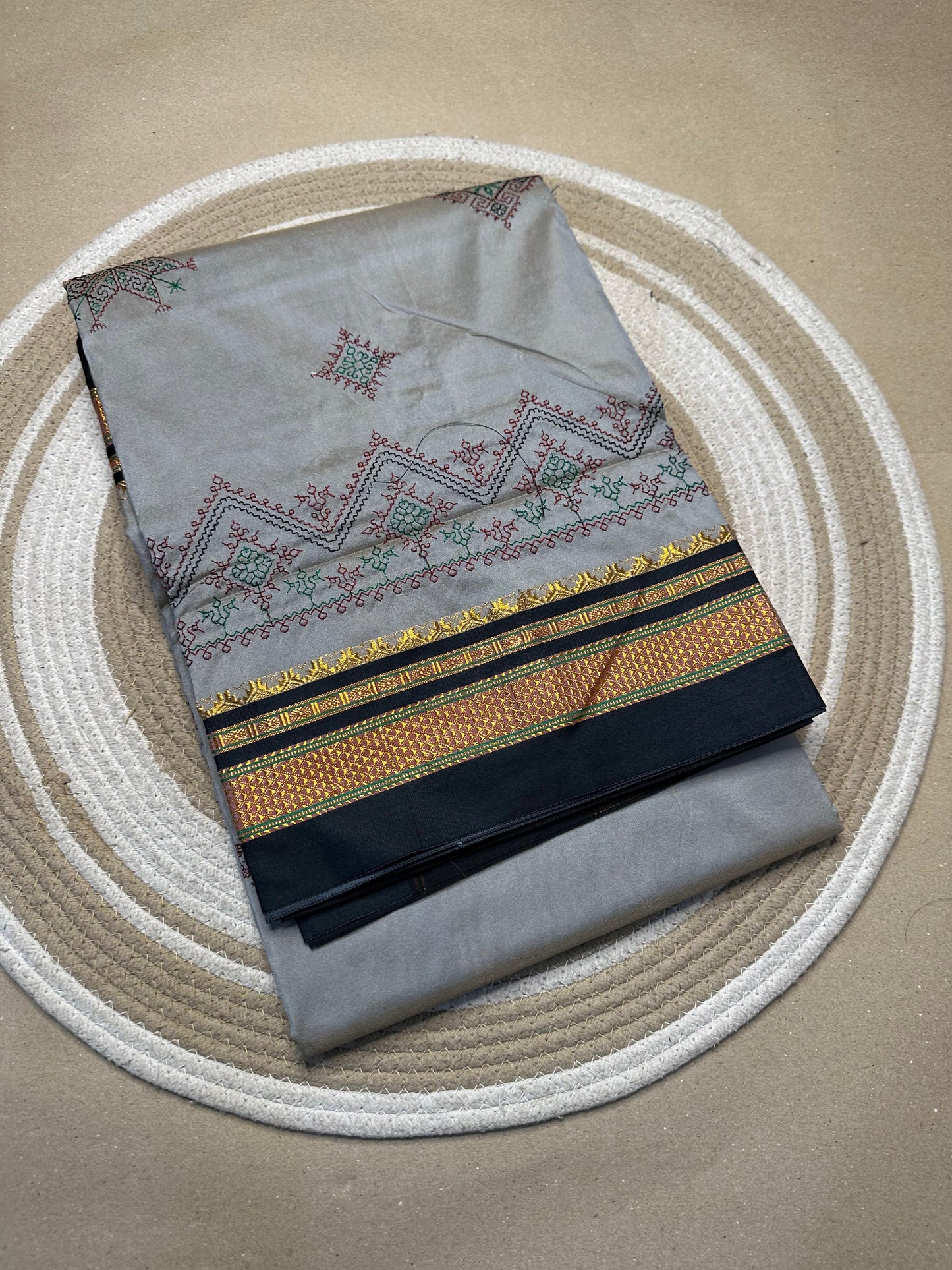 Kashwati | Kasuti Work on Cotton Saree