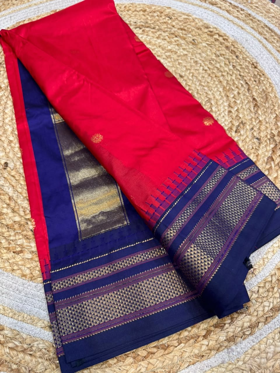 *All New Colours* 

*Exclusive silk ilkal saree*
*Pure silk korvai temple border* with *body butta* design superior quality ilkal saree & contrast blouse 
6.10mtrs length 
Full body pure silk 
Border, pallu & blouse semi silk 