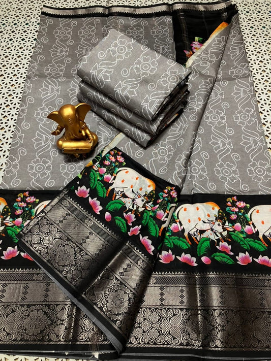 Milana | Digitally printed cotton silk saree