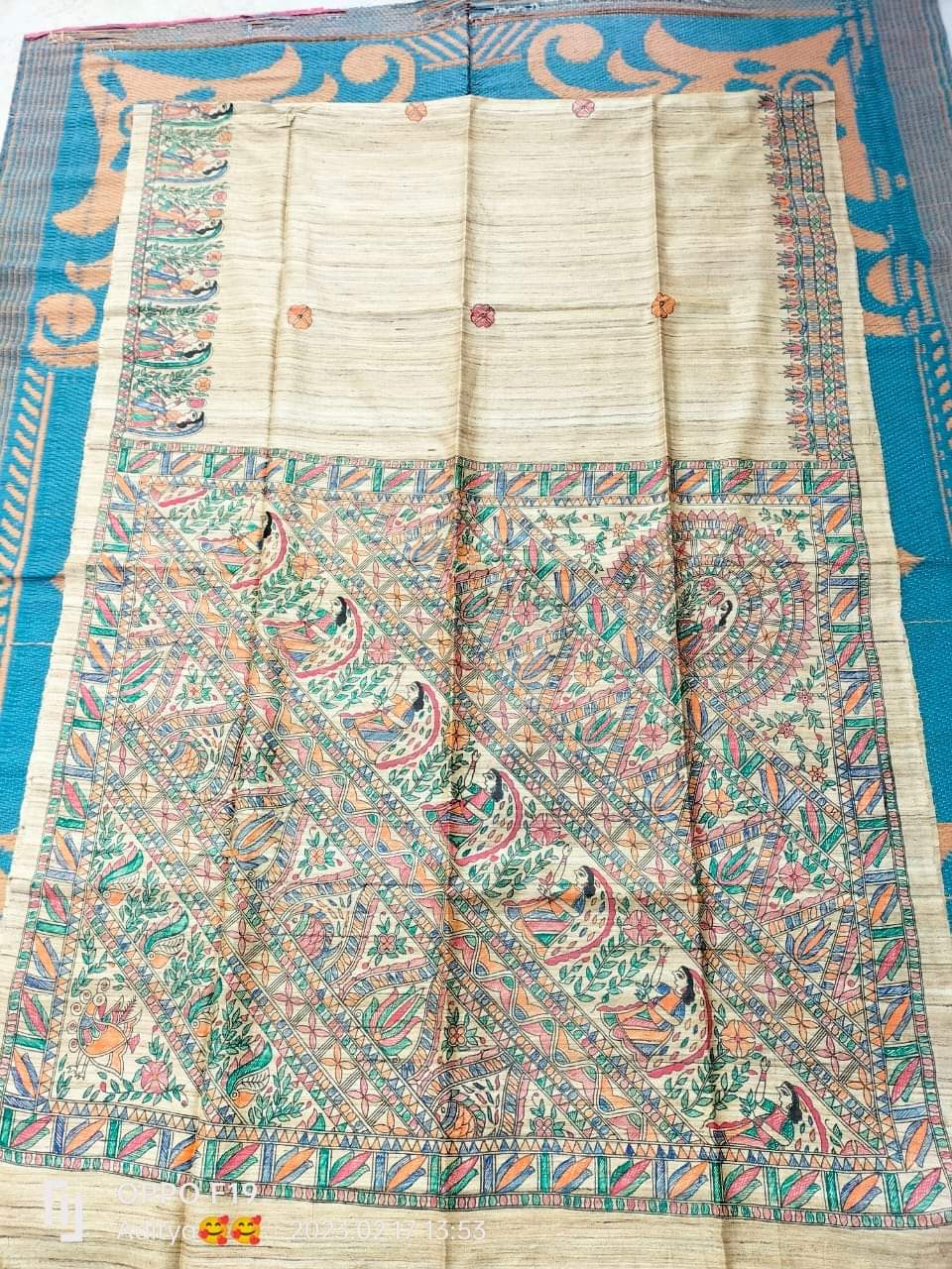 Madhaviya | Tussar Saree with madhubani work