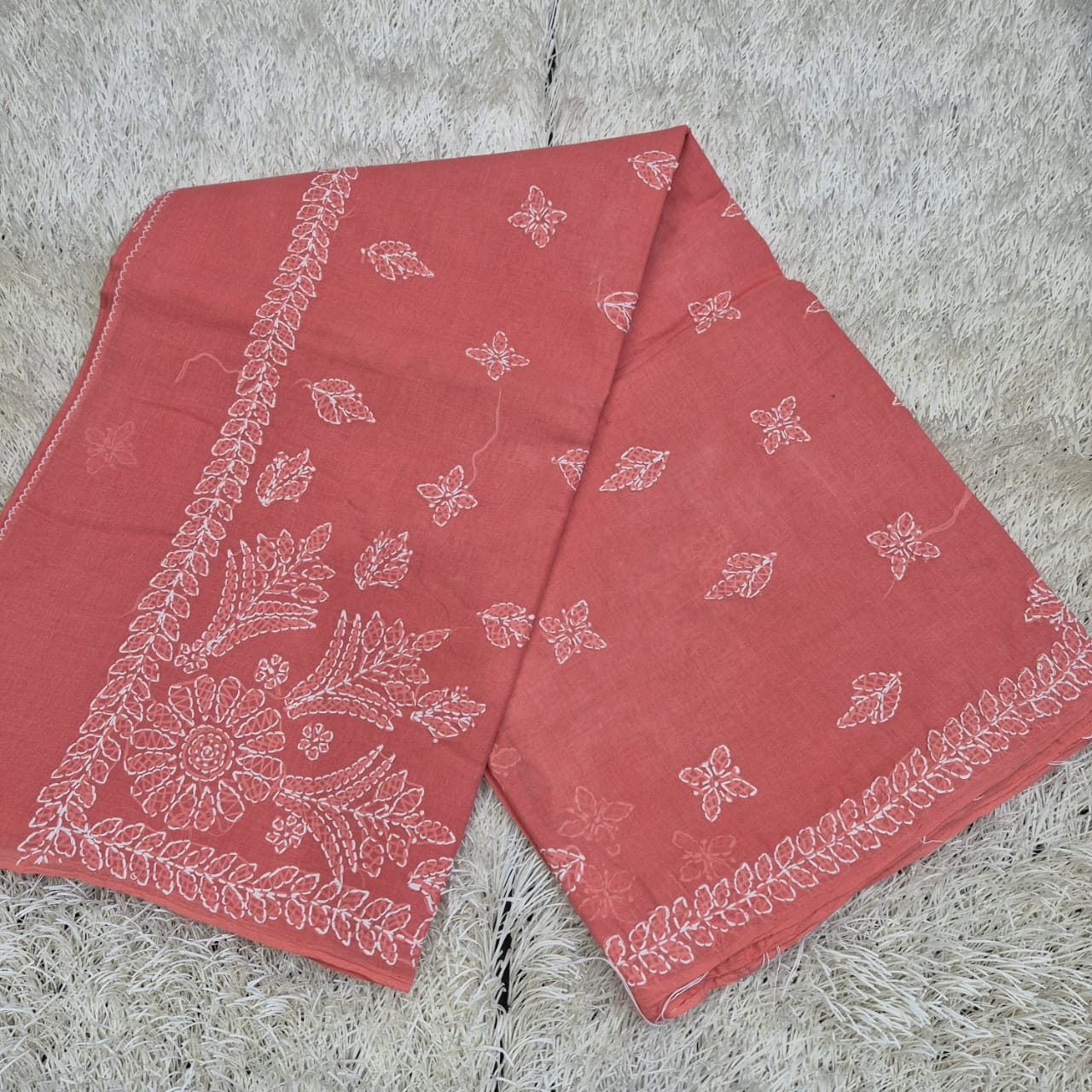 Palanthitha| Pure cotton Chikankari Saree