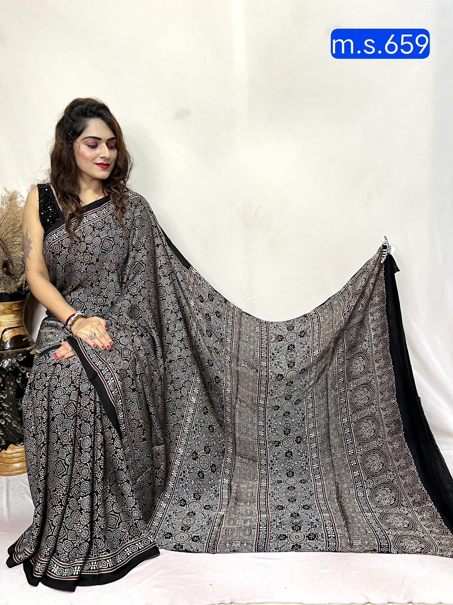 Monalisa | Ajrakh Prints on modal Silk