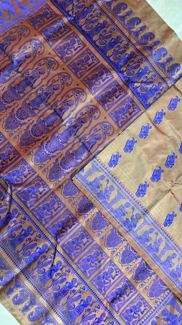 Baluchari sarees.
Material silk with bp.
With silkmark.