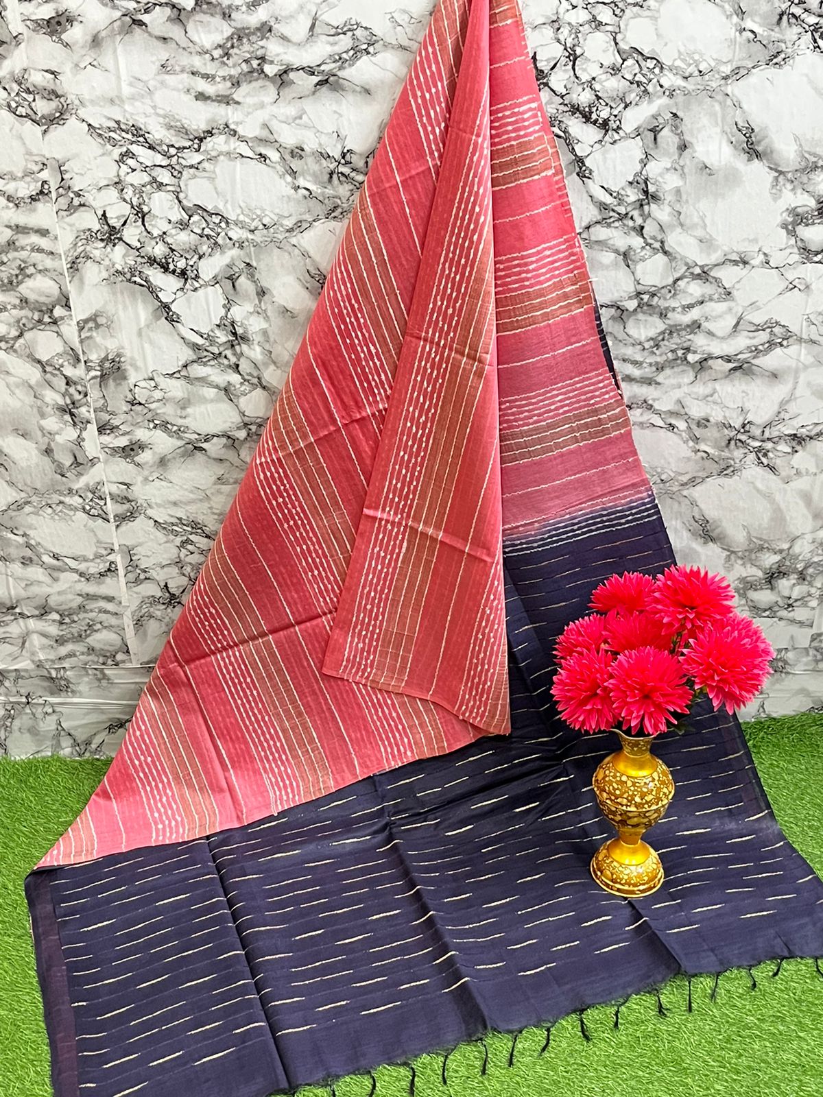 Fabric basbara. Silk. 
Running blouse 
Best quality 👌
All. Colour unlimited available 