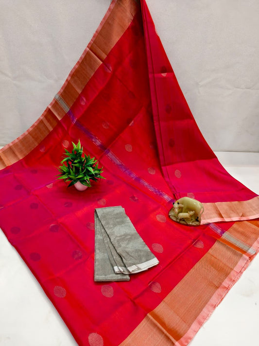 Usha | Pure silk uppada with dollar buttis