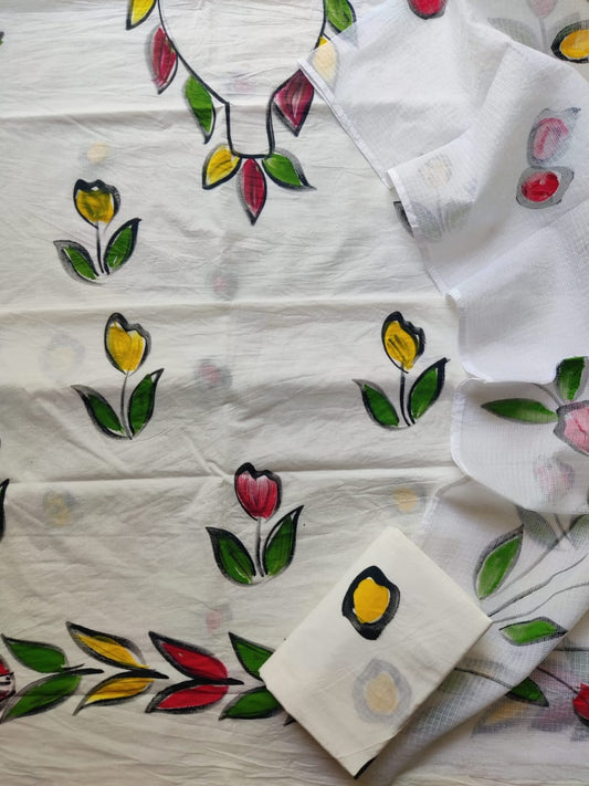 Now new arrivals 

Block printed cotton suit with kota doriya duppta 

Top @ bottom *cotton*
Duptta  *kota doriya*