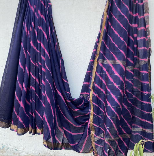 Bathansi | Cotton Silk Saree with Maheshwari border