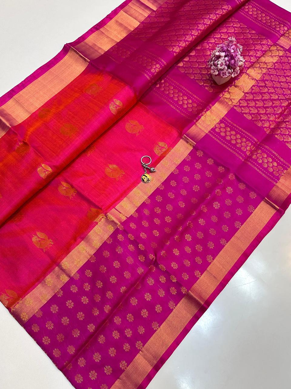 👉 *UPPADA PATTU ANCHU LATHA AND BUTTA SAREES*

👉 *SAREE COMES WITH CONTRAST RICH PALLU AND BLOUSE*

👉 *LIGHT WEIGHT & VERY GOOD QUALITY*